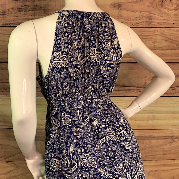 Old Navy Maternity Maxi sundress deep blue flower pattern summer dress Sz M MD - Picture 6 of 16